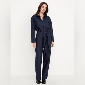 NWT Old Navy Long-Sleeve Denim Jumpsuit Sz L